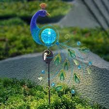 Peacock and Sprinkles Solar Light Lawn Lamp: A Garden Delight